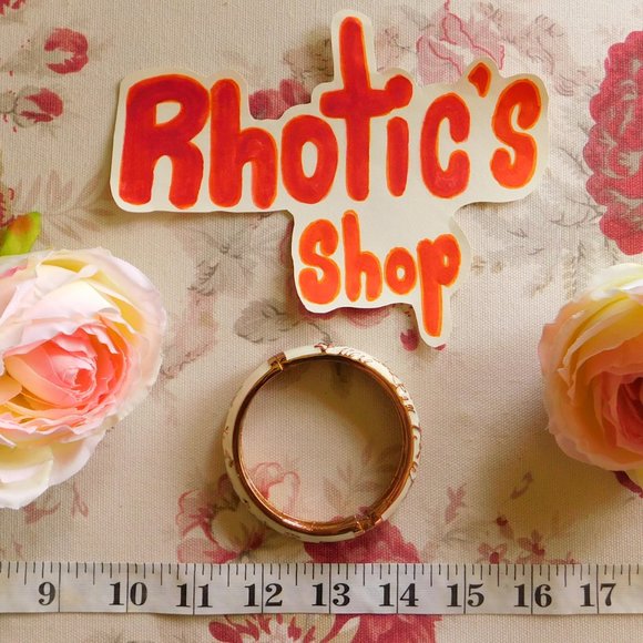 Heavy Metallic Floral/Birds Bangle - Picture 2 of 4